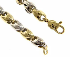 Bracelet homme en maille bombée dorée